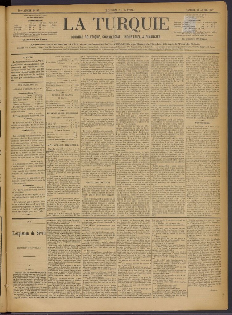 Miniatura de La Turquie del 21 de abril de 1877, nº 89