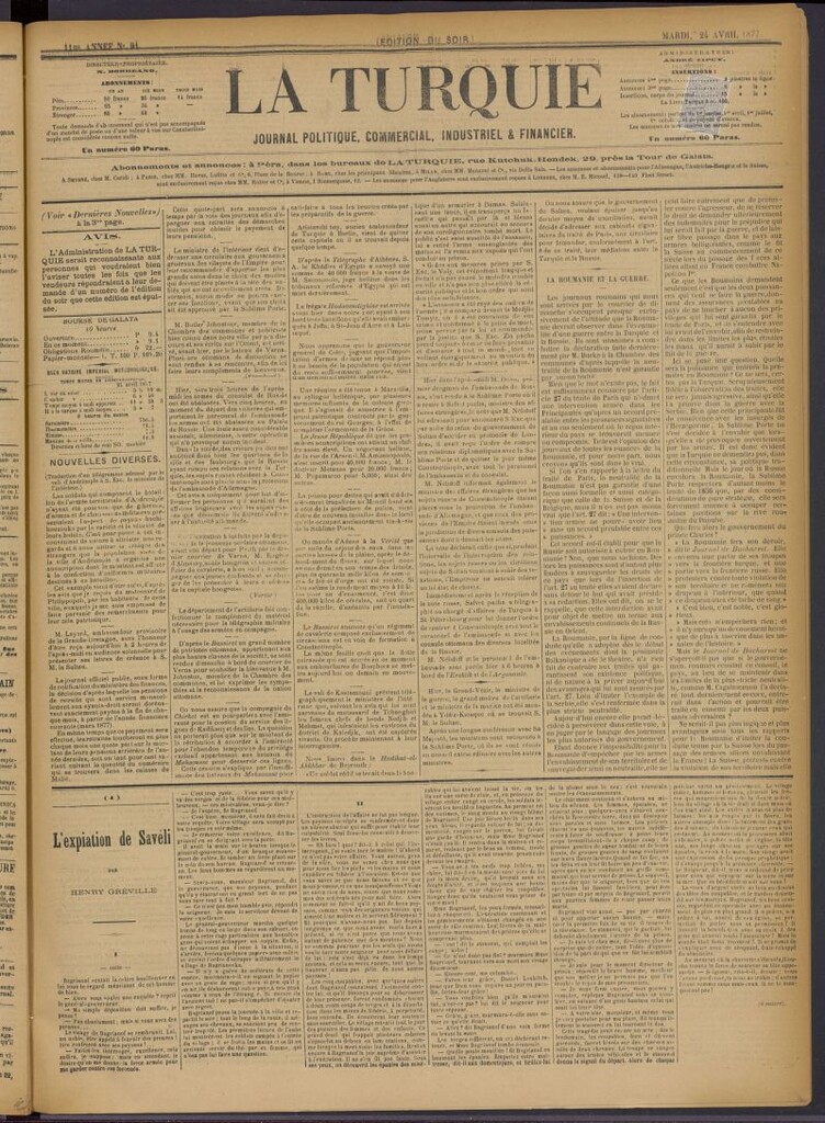 Miniatura de La Turquie del 24 de abril de 1877, nº 91