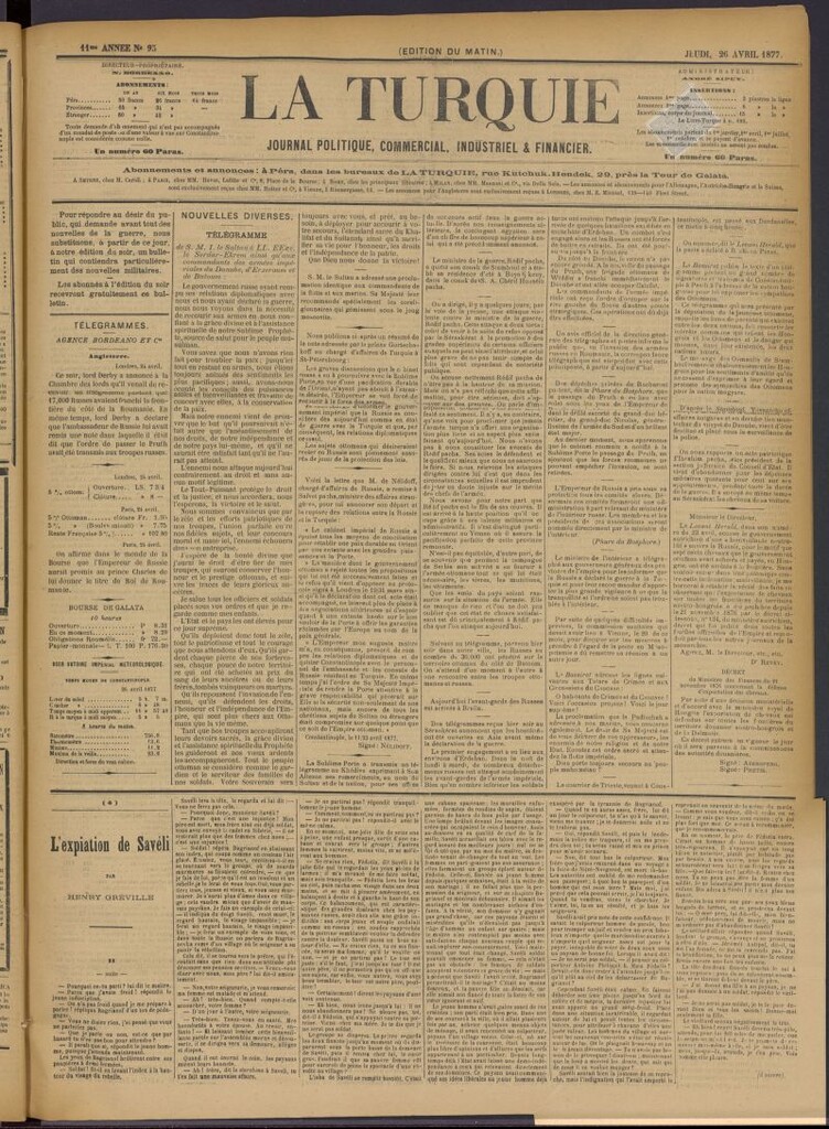 Miniatura de La Turquie del 26 de abril de 1877, nº 93
