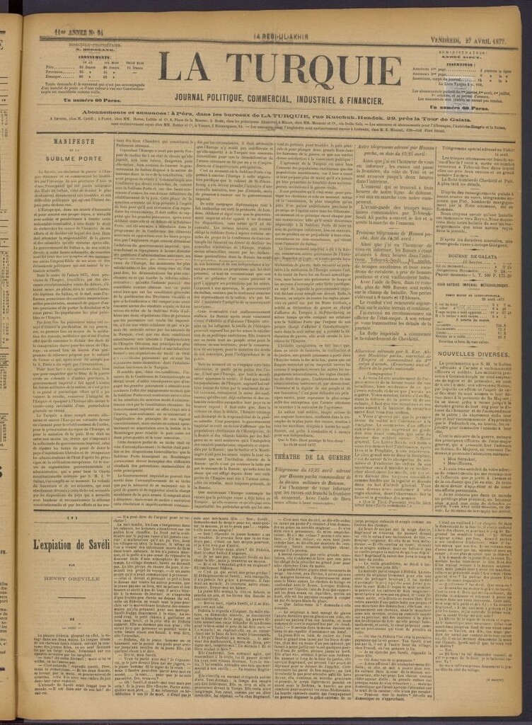 Miniatura de La Turquie del 27 de abril de 1877, nº 94