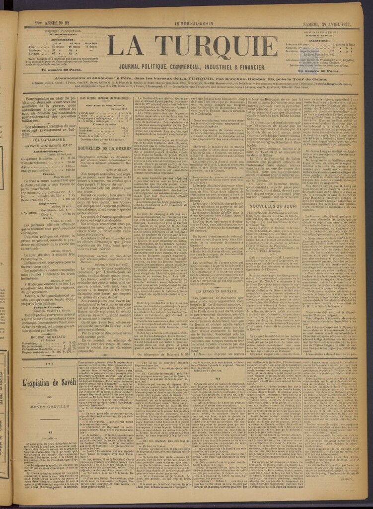 Miniatura de La Turquie del 28 de abril de 1877, nº 95