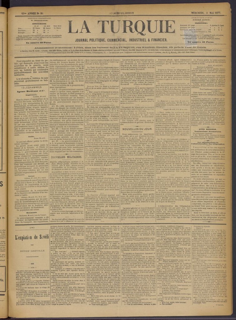 Miniatura de La Turquie del 2 de mayo de 1877, nº 98