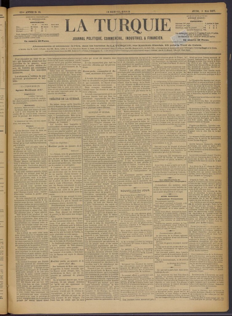 Miniatura de La Turquie del 3 de mayo de 1877, nº 99