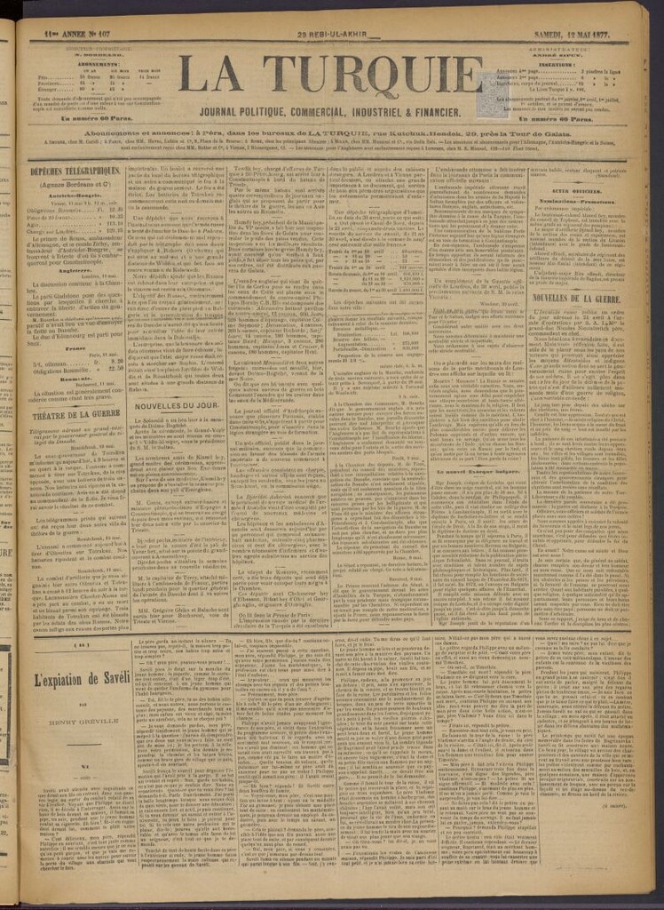 Miniatura de La Turquie del 12 de mayo de 1877, nº 107