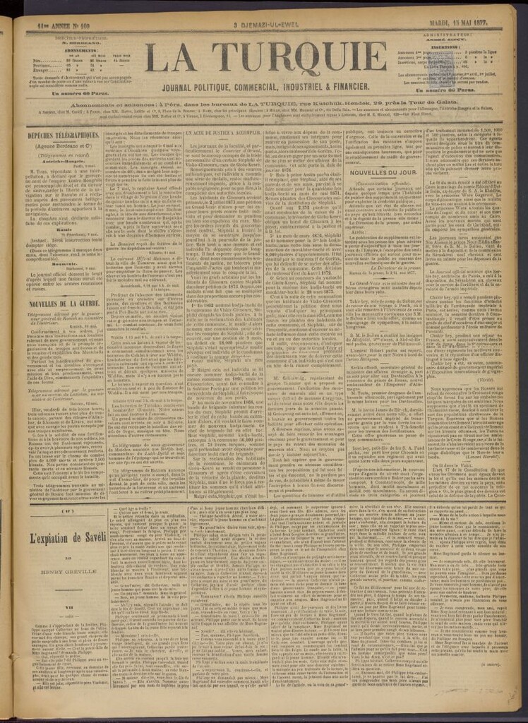 Miniatura de La Turquie del 15 de mayo de 1877, nº 109