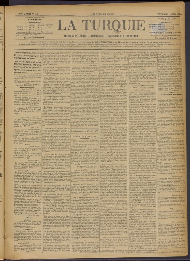 Miniatura de La Turquie del 18 de mayo de 1877, nº 112