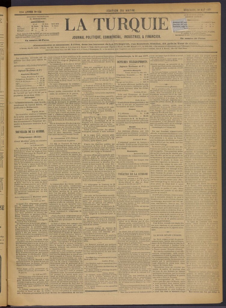 Miniatura de La Turquie del 30 de mayo de 1877, nº 122