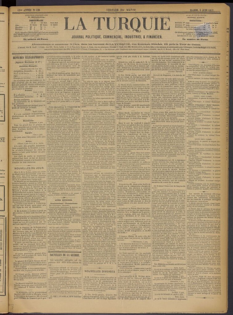 Miniatura de La Turquie del 5 de junio de 1877, nº 126