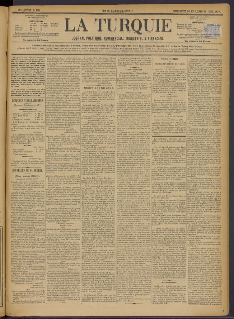 Miniatura de La Turquie del 10 y 11 de junio de 1877, nº 131