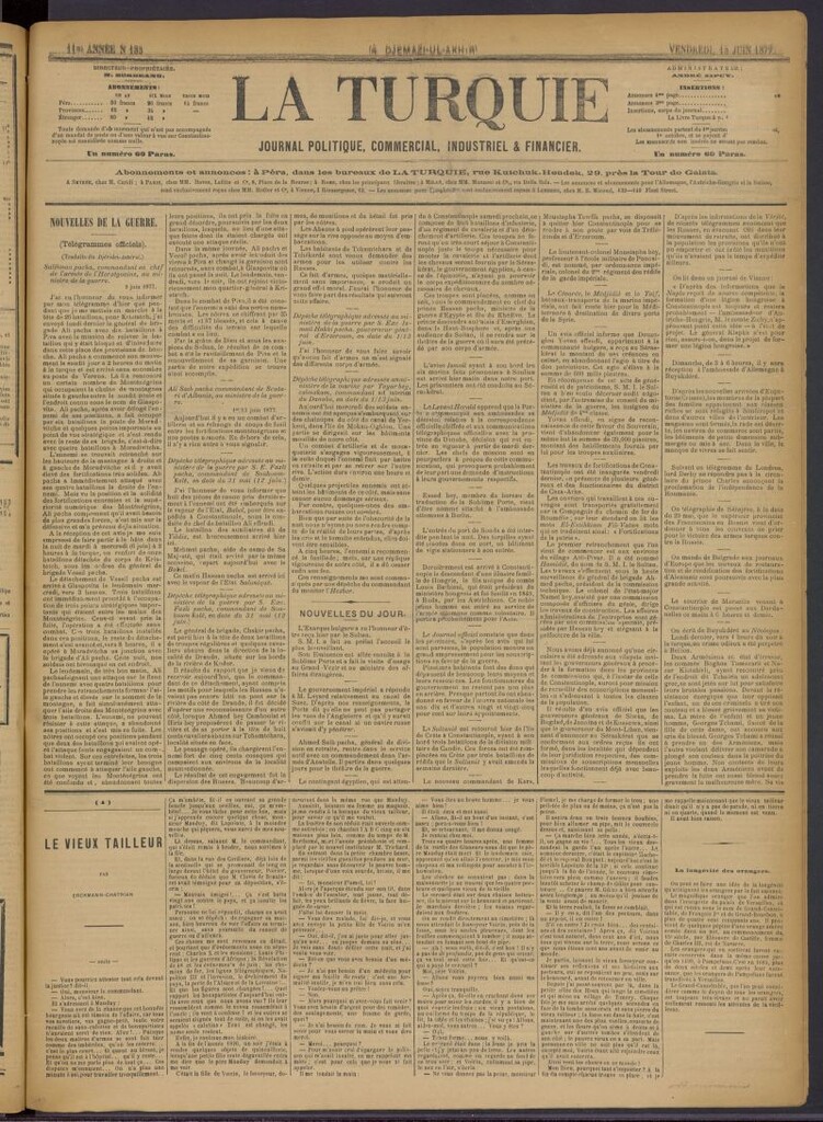 Miniatura de La Turquie del 15 de junio de 1877, nº 135