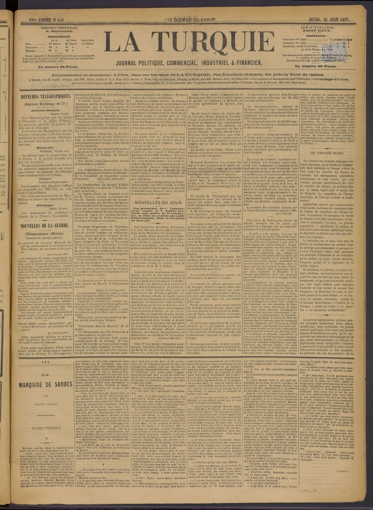 Miniatura de La Turquie del 21 de junio de 1877, nº 140