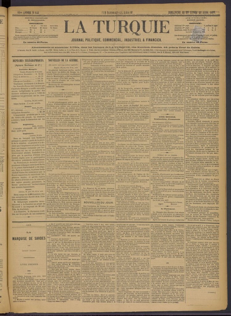 Miniatura de La Turquie del 24 y 25 de junio de 1877, nº 143
