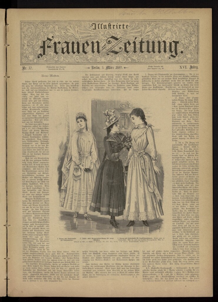 Miniatura de Illustrierte Frauen Zeitung del 3 de marzo de 1889, nº 10