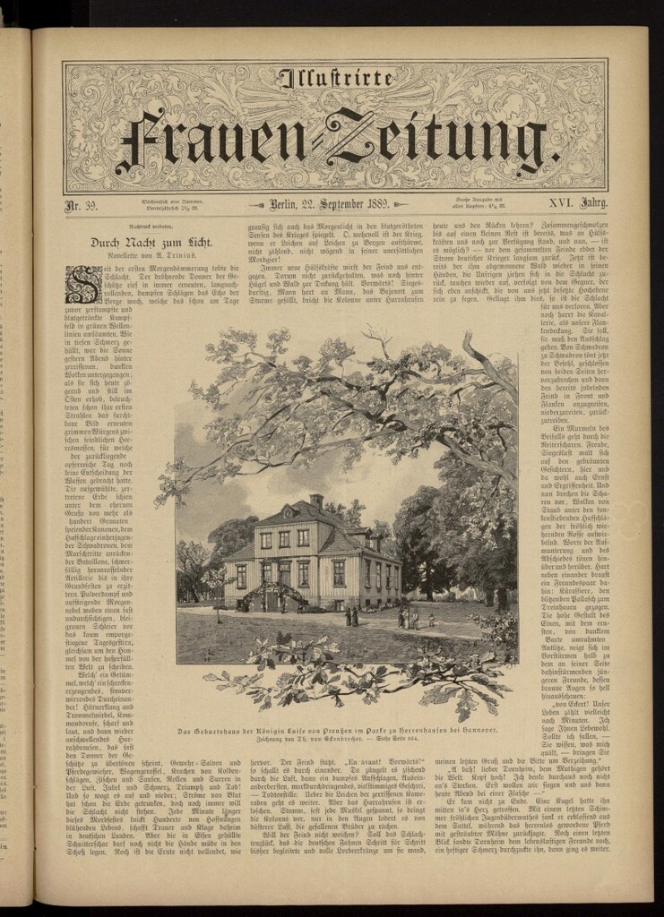 Miniatura de Illustrierte Frauen Zeitung del 22 de septiembre de 1889, nº 39