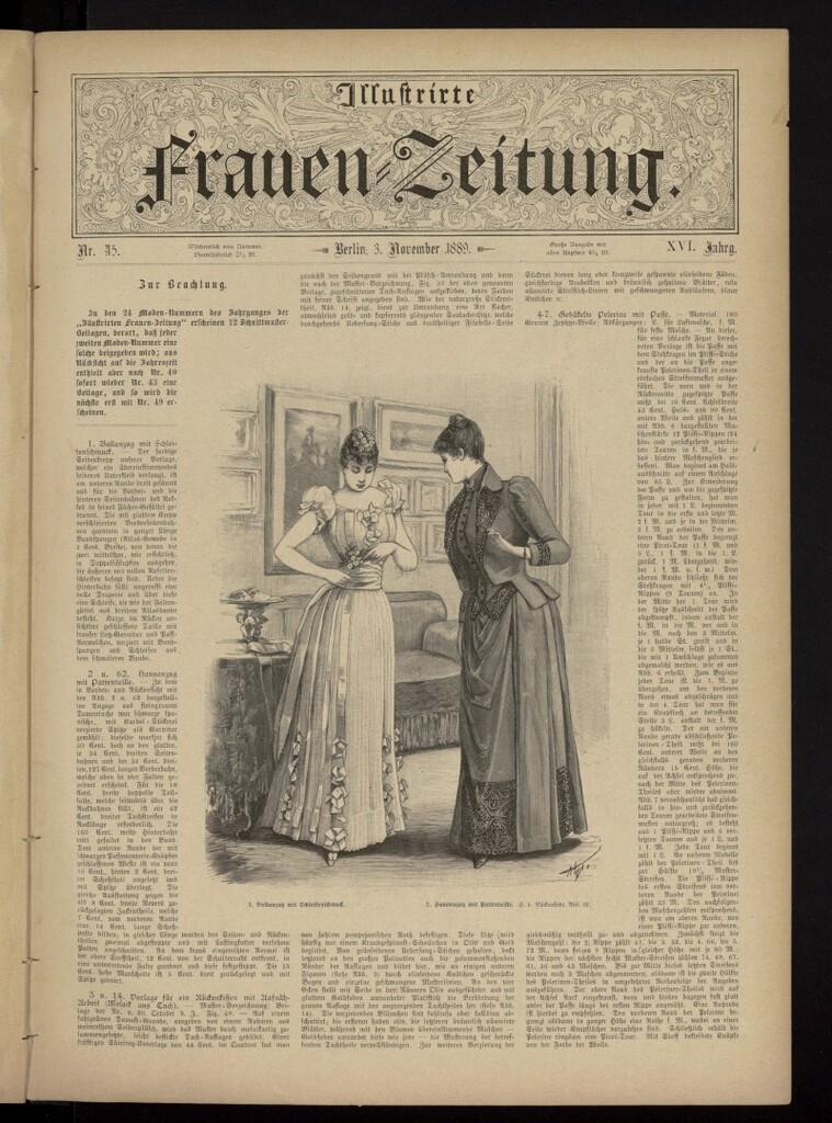 Miniatura de Illustrierte Frauen Zeitung del 3 de noviembre de 1889, nº 45