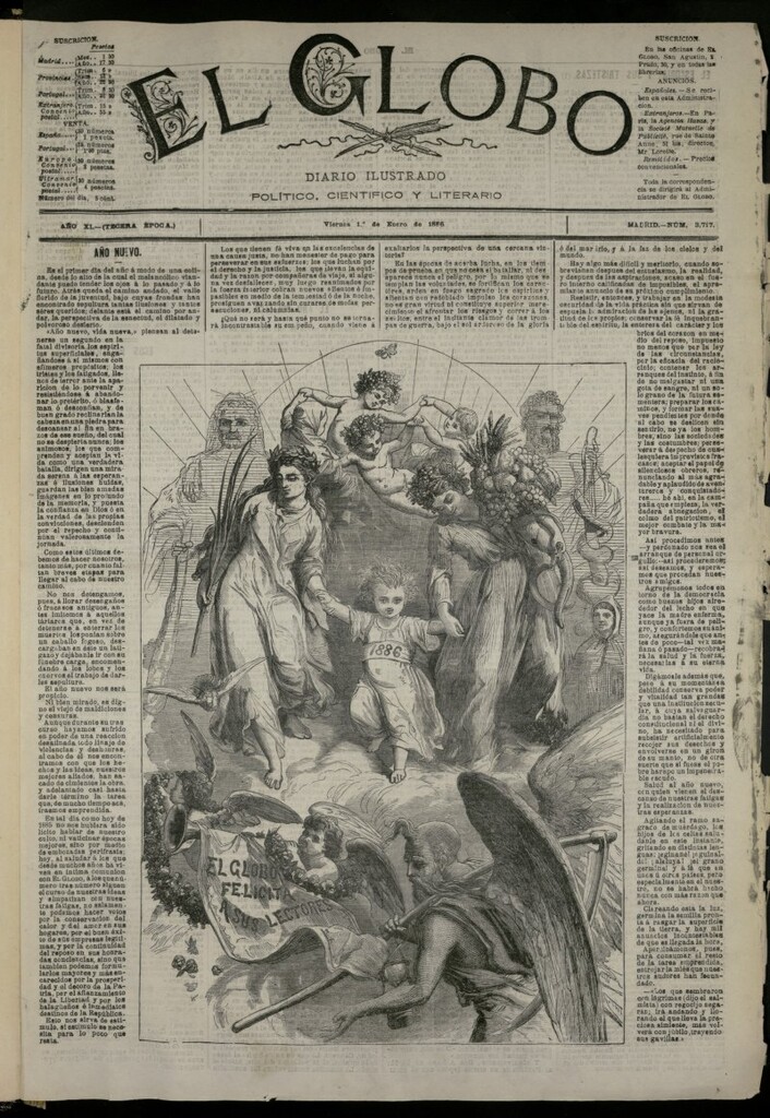 Miniatura de El Globo : diario ilustrado del 1 de enero de 1886, nº 3717