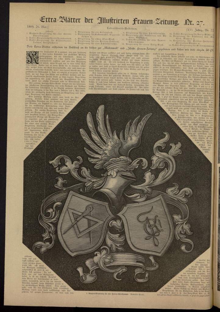 Miniatura de Illustrierte Frauen Zeitung del 26 de mayo de 1889, suplemento extra al nº 22