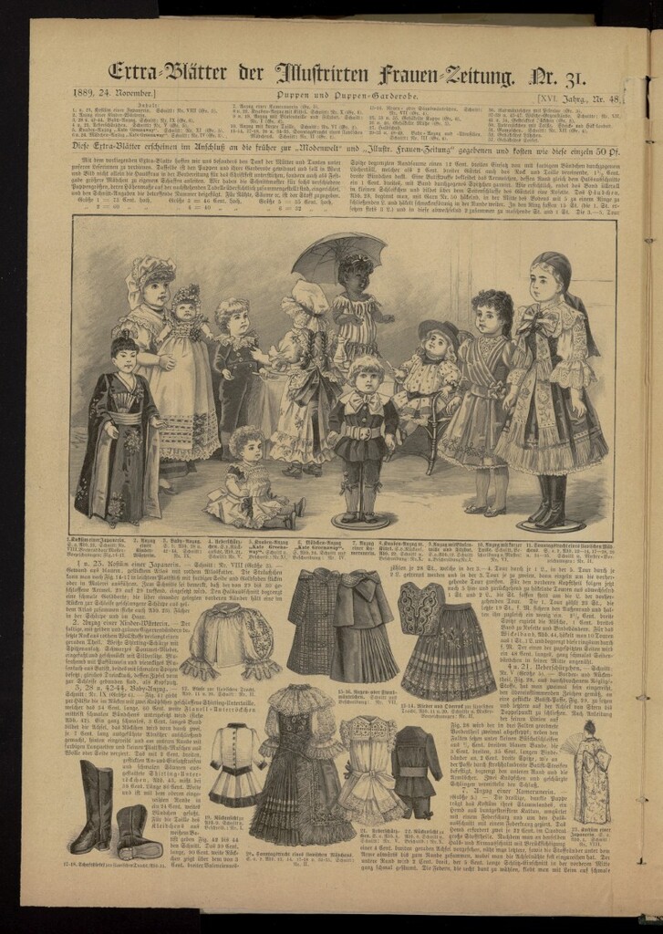 Miniatura de Illustrierte Frauen Zeitung del 24 de noviembre de 1889, suplemento extra al nº 48