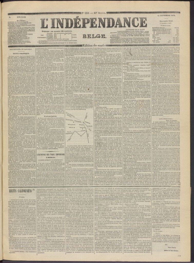 Miniatura de L´Indépendance Belge del 15 de septiembre de 1872, nº 259