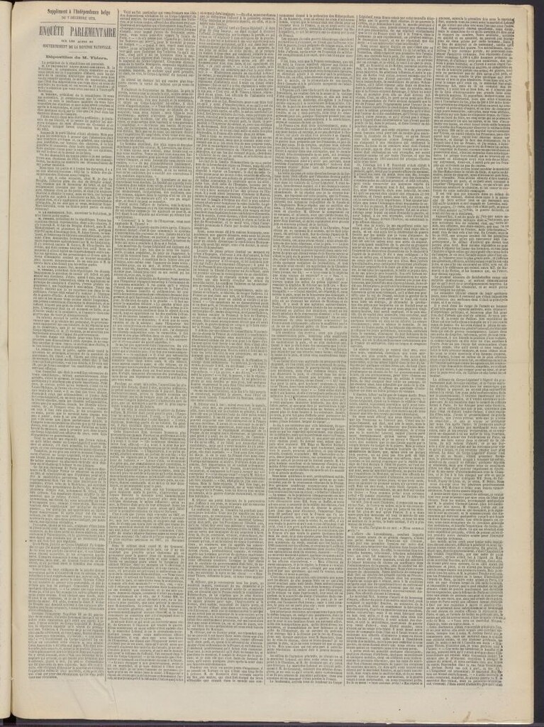 Miniatura de L´Indépendance Belge del 7 de diciembre de 1872, suplemento al nº 342