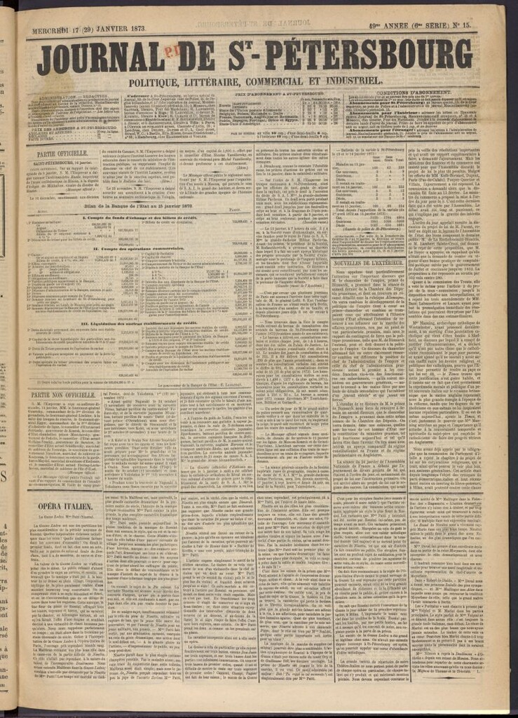 Miniatura de Journal de St-Pétersbourg del 17 de enero de 1873, nº 15