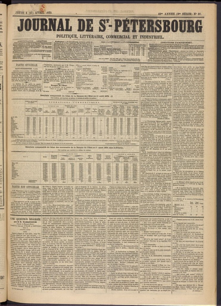 Miniatura de Journal de St-Pétersbourg del 5 de abril de 1873, nº 90
