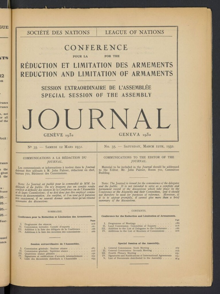 Miniatura de Societe des Nations Journal del 12 de marzo de 1932, nº 35