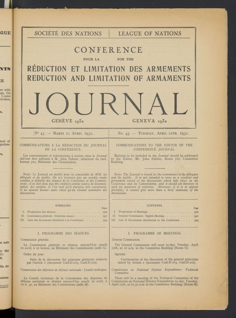 Miniatura de Societe des Nations Journal del 12 de abril de 1932, nº 43