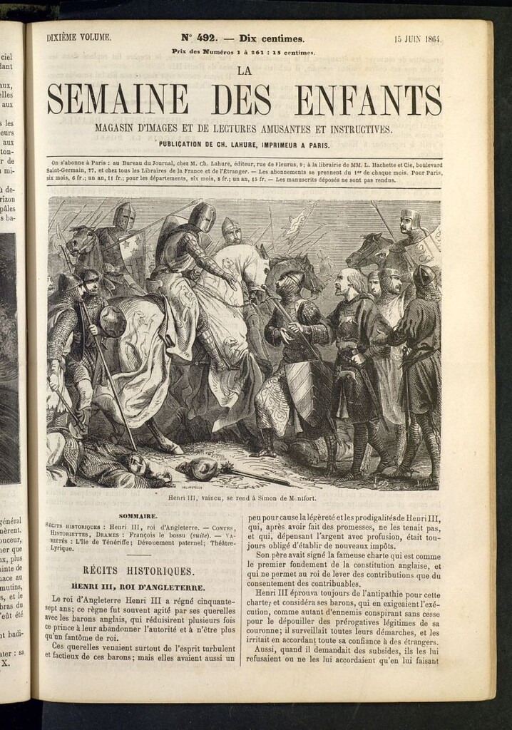Miniatura de La Semaine des Enfants del 15 de junio de 1864, nº 492