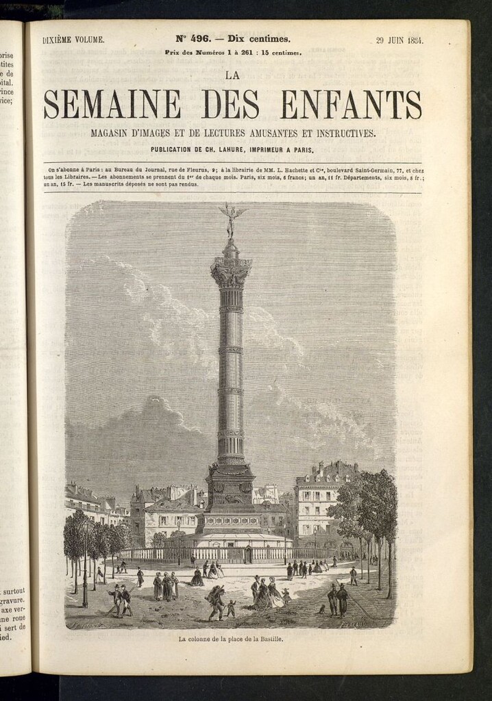 Miniatura de La Semaine des Enfants del 29 de junio de 1864, nº 496