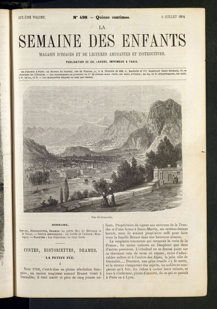 Miniatura de La Semaine des Enfants del 6 de julio de 1864, nº 498