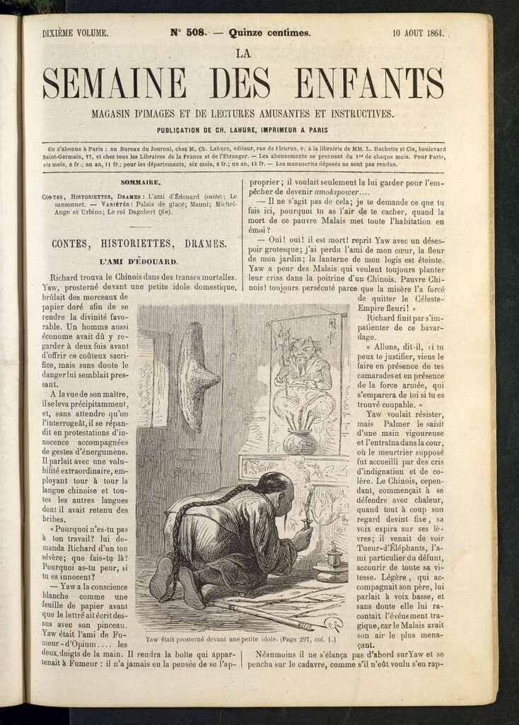 Miniatura de La Semaine des Enfants del 10 de agosto de 1864, nº 508