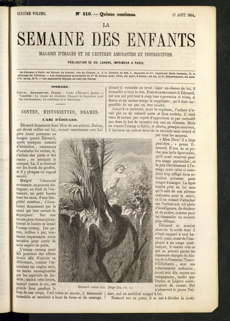 Miniatura de La Semaine des Enfants del 17 de agosto de 1864, nº 510