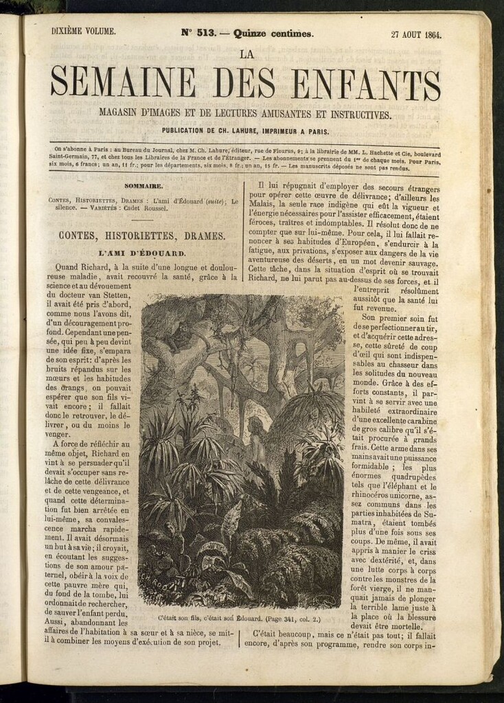 Miniatura de La Semaine des Enfants del 27 de agosto de 1864, nº 513