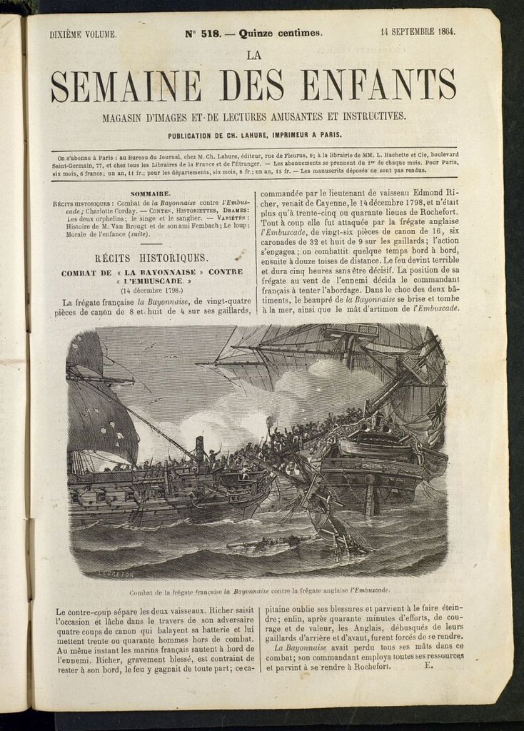 Miniatura de La Semaine des Enfants del 14 de septiembre de 1864, nº 518