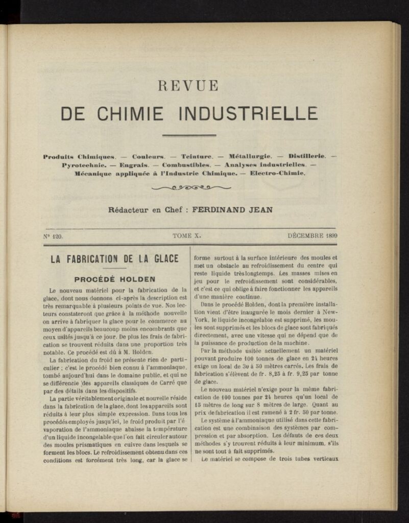 Miniatura de Revue de Chimie Industrielle de diciembre de 1899, nº 120