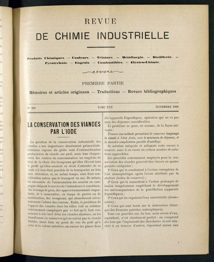 Miniatura de Revue de Chimie Industrielle novembre 1906