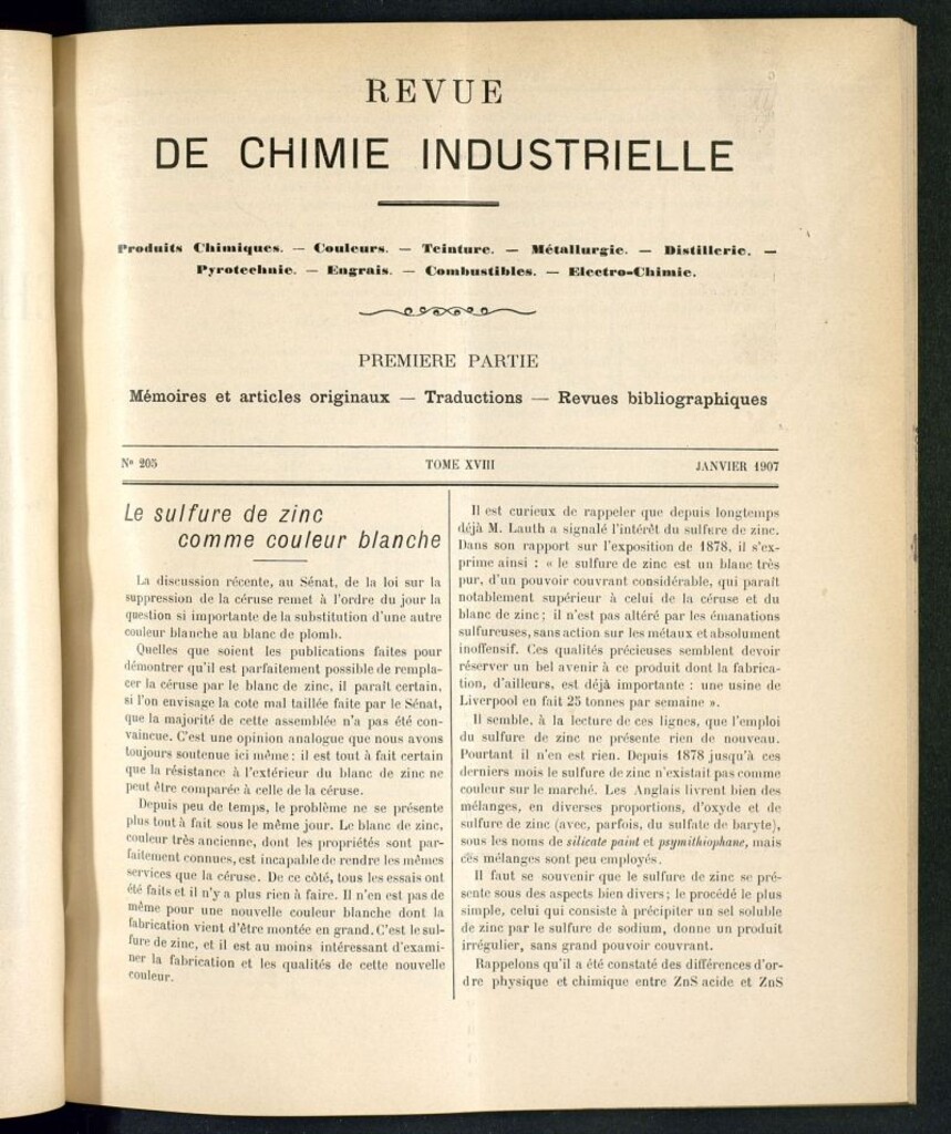 Miniatura de Revue de Chimie Industrielle janvier 1907