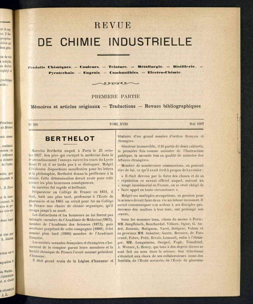 Miniatura de Revue de Chimie Industrielle mai 1907