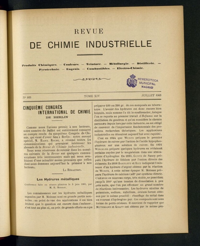 Miniatura de Revue de Chimie Industrielle Juillet 1903
