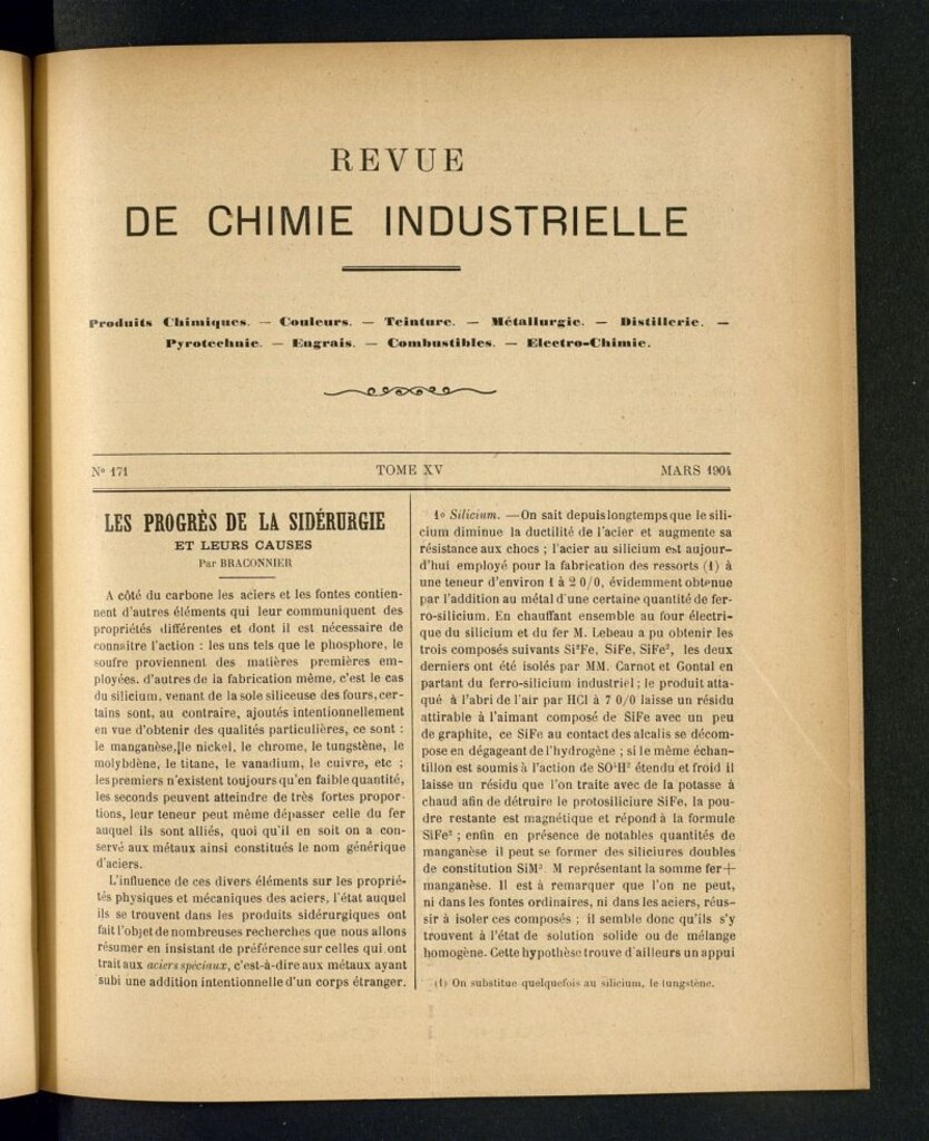 Miniatura de Revue de Chimie Industrielle Mars 1904