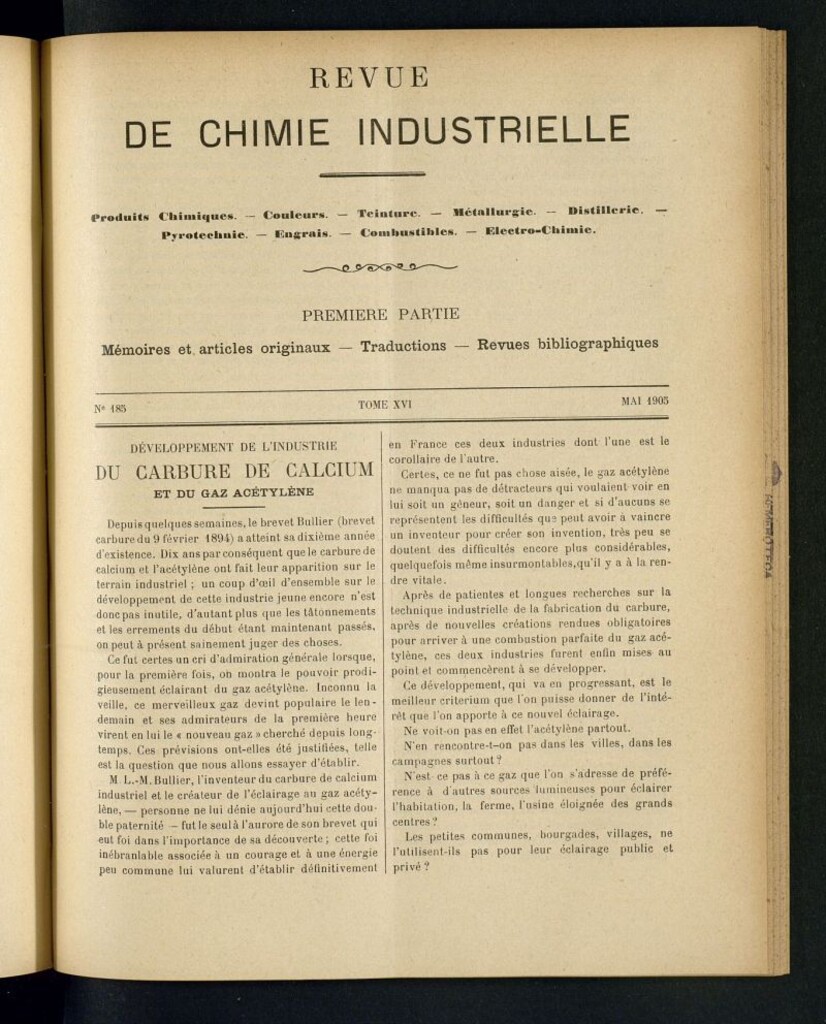 Miniatura de Revue de Chimie Industrielle de Mai 1905