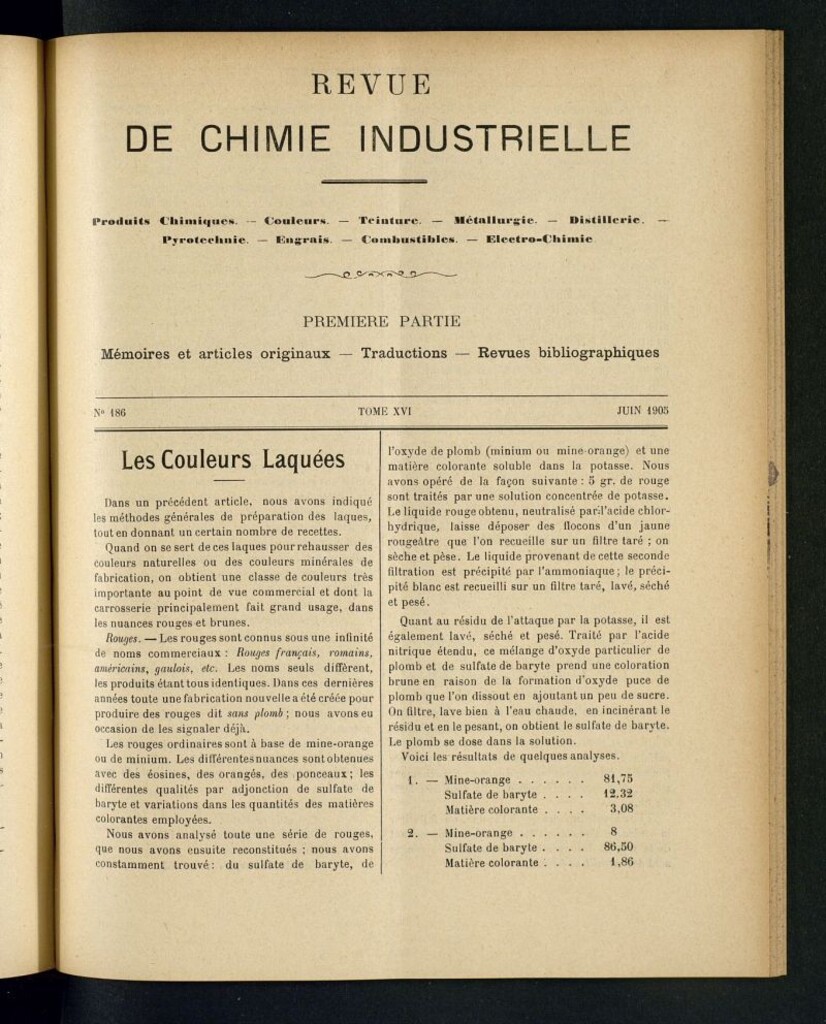 Miniatura de Revue de Chimie Industrielle Juin 1905