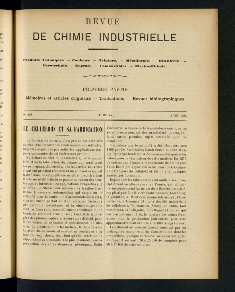 Miniatura de Revue de Chimie Industrielle Août 1905