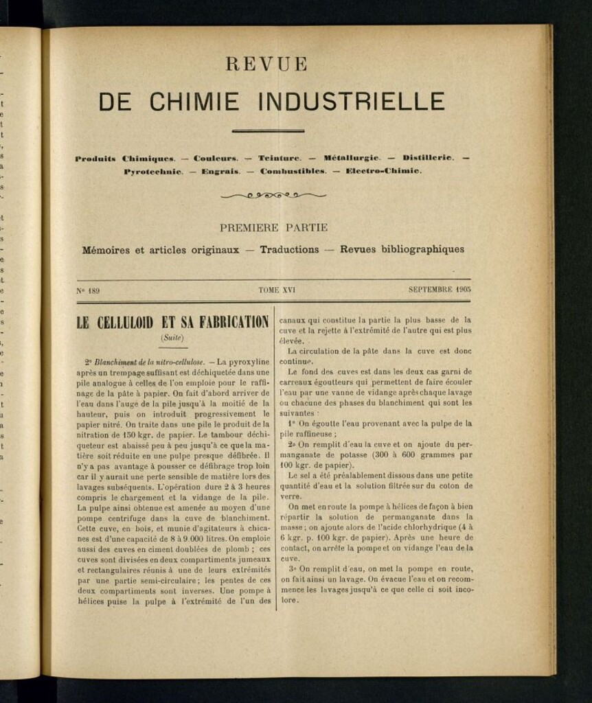 Miniatura de Revue de Chimie Industrielle Septembre 1905