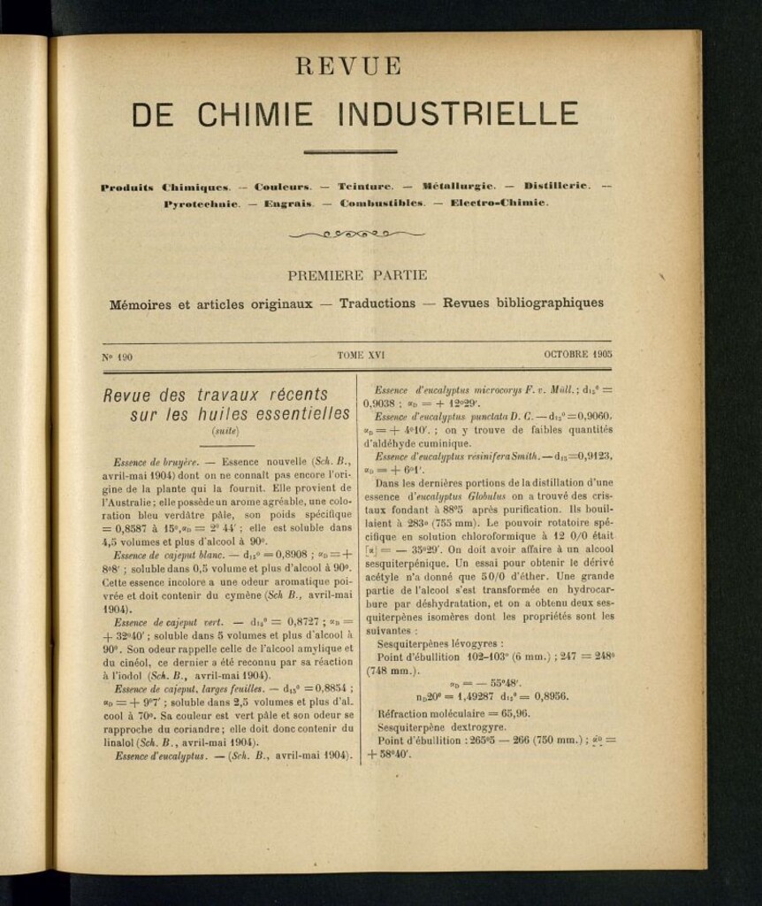 Miniatura de Revue de Chimie Industrielle Octobre 1905