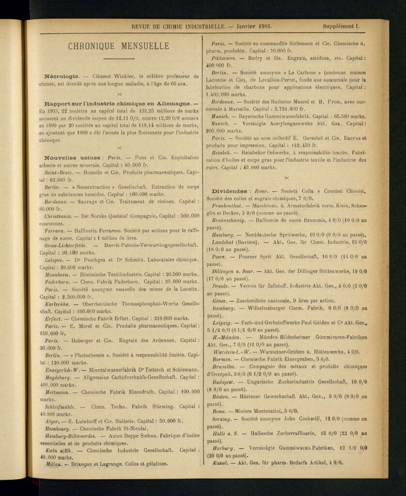 Miniatura de Revue de Chimie Industrielle 1905  Supplémets