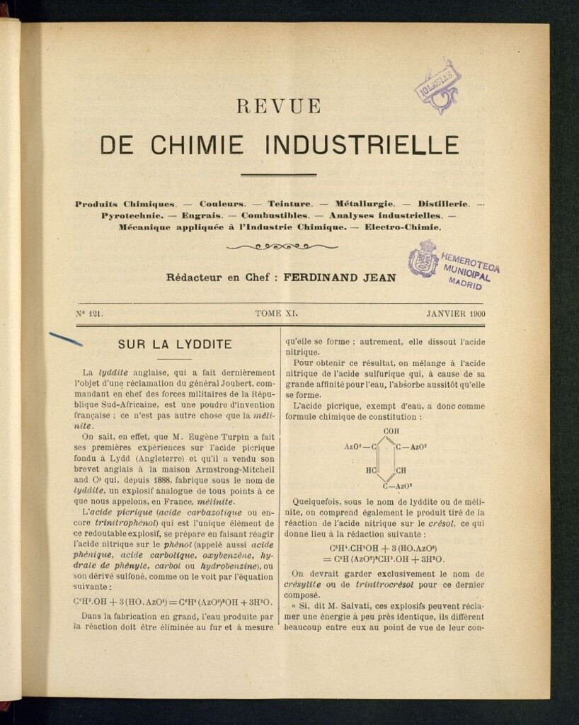 Miniatura de Revue de Chimie Industrielle de enero de 1900
