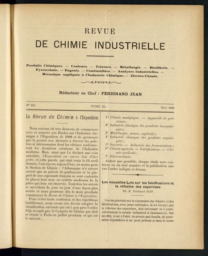 Miniatura de Revue de Chimie Industrielle de mayo de 1900