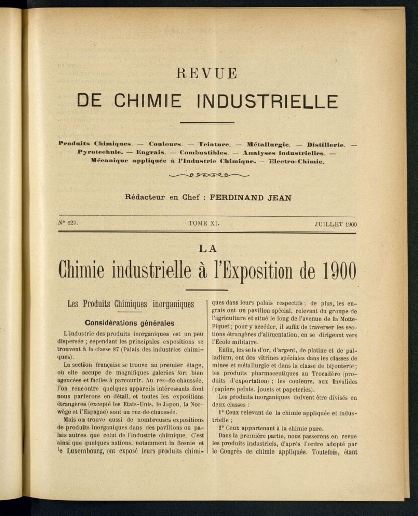 Miniatura de Revue de Chimie Industrielle de julio de 1900
